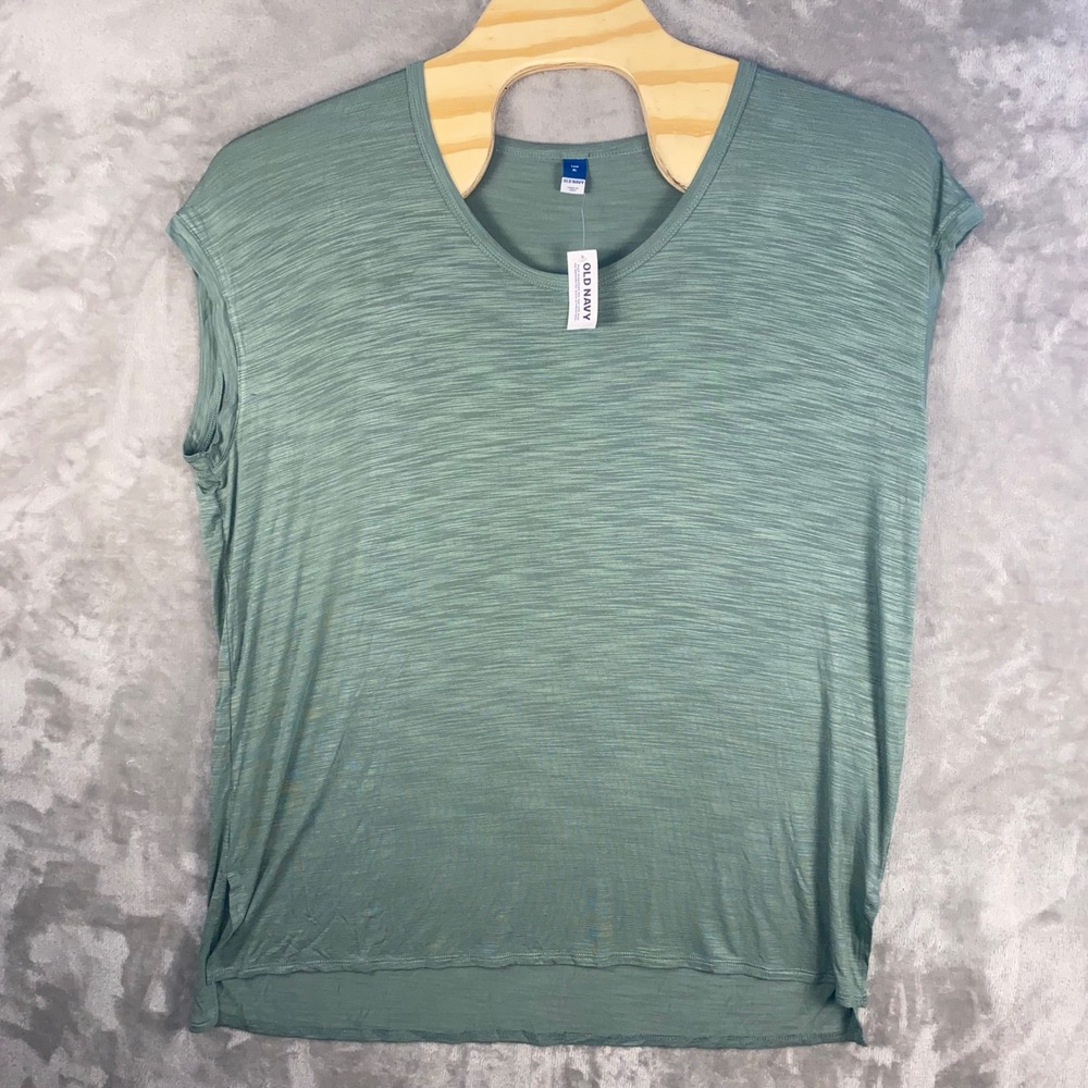 Old Navy Luxe Cap Sleeve V Neck T Shirt Dried Herb‎ Womens XL NWT